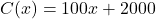 C(x) = 100x+2000