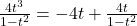 \frac{4t^3}{1-t^2} = -4t + \frac{4t}{1-t^2}