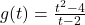 g(t) = \frac{t^2-4}{t-2}