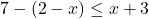 7 - (2-x) \leq x+3