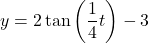 y = 2\tan \left( \dfrac{1}{4}t \right) - 3