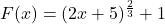 F(x) =(2x+5)^{\frac{2}{3}}+1