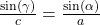 \frac{\sin(\gamma)}{c} = \frac{\sin(\alpha)}{a}