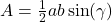 A = \frac{1}{2} ab \sin(\gamma)