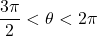 \dfrac{3\pi}{2} < \theta < 2\pi