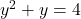 y^2 + y = 4