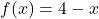 f(x) = 4-x