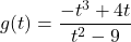 g(t) = \dfrac{-t^{3} + 4t}{t^{2} - 9}