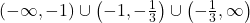 (-\infty, -1) \cup \left(-1, -\frac{1}{3}\right) \cup \left(-\frac{1}{3}, \infty\right)