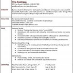 This image shows an example of a resume with the standard categories (education, skills, experience) clearly labelled. Click the link at the end of the caption for an accessible PDF of this information.