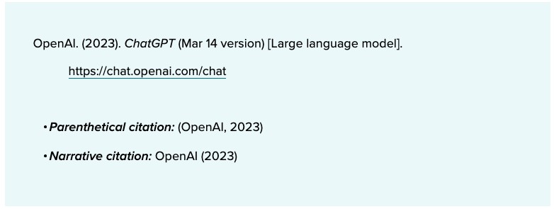 APA citation example for citing LLMs